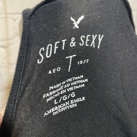 American Eagle Black Soft and Sexy Short Sleeve T Shirt large - Picture 5 of 5